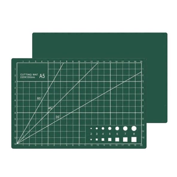 A5 Kesme Matı Patchwork - Cutting Mat - Kesme Tablası - Kesim Altlığı - 22*15cm - Yeşil - 2