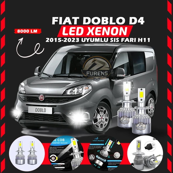 Fiat Doblo D4 2015-2023 Sis Farı Uyumlu Şimşek Etkili Led Xenon Performance Series H11 ürün görseli