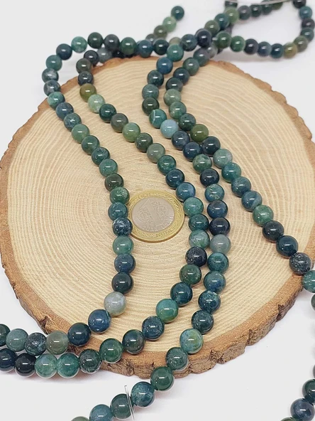 Yosun Akik Taşı Dizi 8mm (55986) - Resim 4