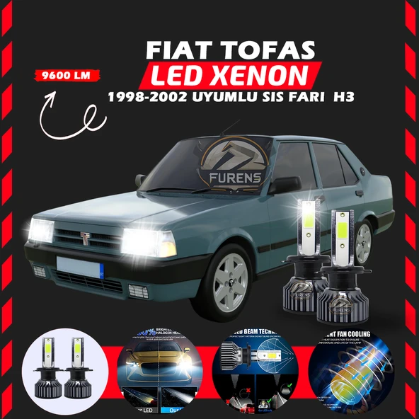Fiat Tofaş Sis Farı Uyumlu Şimşek Etkili Led Xenon Pro Series H3 ürün görseli