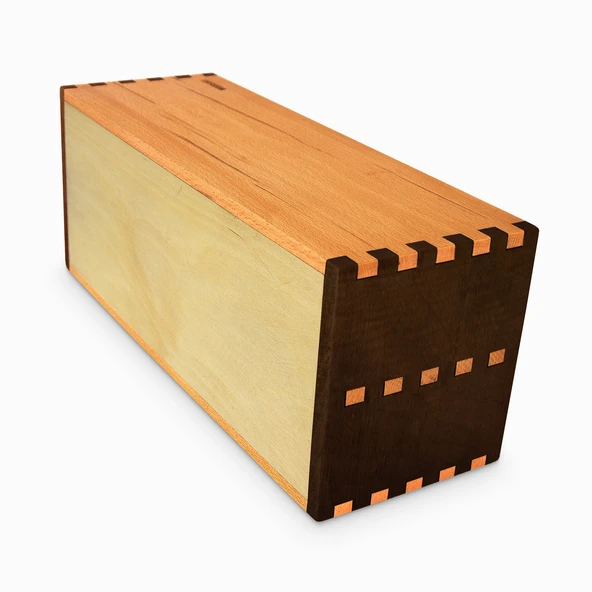 Woodsaka Desna İki Katlı Çekmeceli Mini Dolap & Çok Amaçlı Düzenleyici & Kırtasiye Saklama Kutusu - Ceviz ve Gürgen - 6