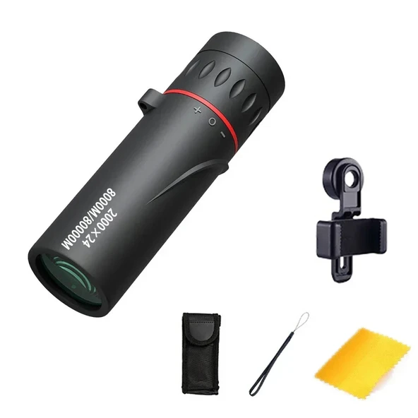 Monozone  Monoküler Mini Taşınabilir Dürbün 2000X24 HD Su Geçirmez Tripod Telefon Tutacağı Mini El Dürbünü Ultra Zoom Tek Gözlü Kamp Avcılık Kuş Gözlemciliği - 8