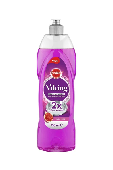 Viking TECHNOPOWER 3'lü Bulaşık Deterjanı Misket Limon, Kara İncir, Greyfurt 750 ml X 3 Adet - Resim 2