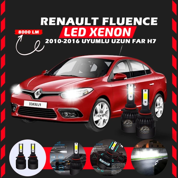 Renault Fluence 2010-2016 Uzun Far Uyumlu Şimşek Etkili Led Xenon Light Series H7 ürün görseli 1