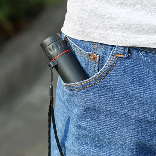 Monozone  Monoküler Mini Taşınabilir Dürbün 2000X24 HD Su Geçirmez Tripod Telefon Tutacağı Mini El Dürbünü Ultra Zoom Tek Gözlü Kamp Avcılık Kuş Gözlemciliği - 2