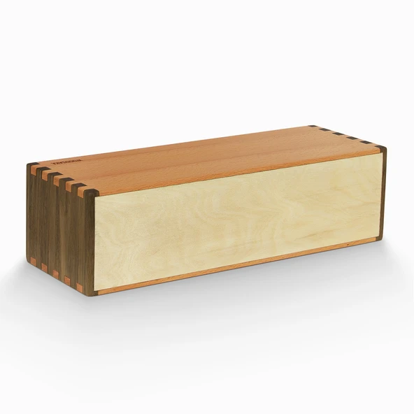 Woodsaka Desna İki Çekmeceli Mini Dolap & Çok Amaçlı Düzenleyici & Kırtasiye Saklama Kutusu - Ceviz ve Gürgen - 6