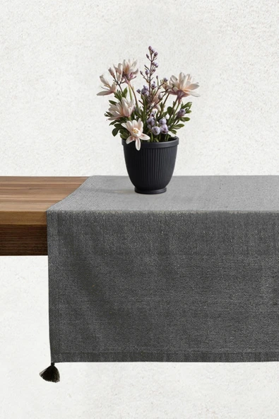 Selendi Runner Siyah Masa Örtüsü 50x150 - 2