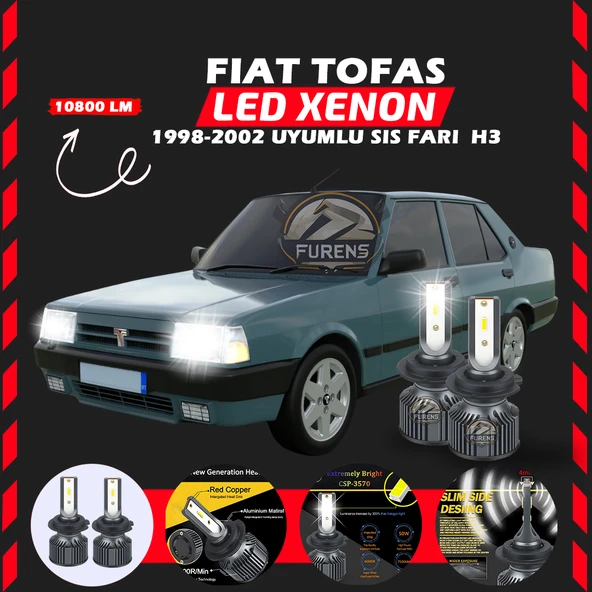 Fiat Tofaş Sis Farı Uyumlu Şimşek Etkili Led Xenon Premium Series H3 ürün görseli