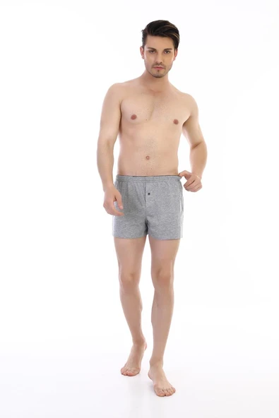Erkek Penye Gri Boxer 805