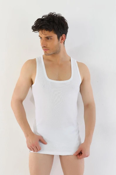 Erkek Ribana Beyaz Atlet 775 - Resim 3