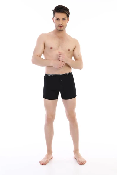 Erkek Elastanlı Biyeli Siyah Boxer Şort 880