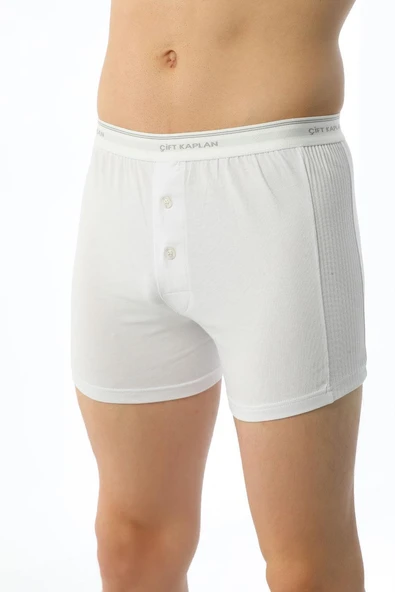 Erkek Elastanlı Biyeli Beyaz Boxer Şort 880 - Resim 7
