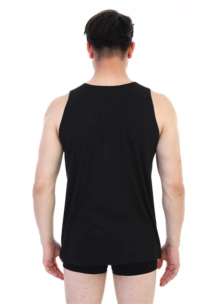 Erkek İnce Süprem Siyah Atlet 700 - Resim 4