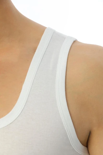 Erkek Ribana Beyaz Atlet 775 - Resim 6