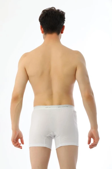 Erkek Elastanlı Biyeli Beyaz Boxer Şort 880 - Resim 4