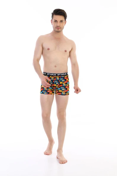 Erkek Renkli Emoji Desenli Dijital Boxer 796