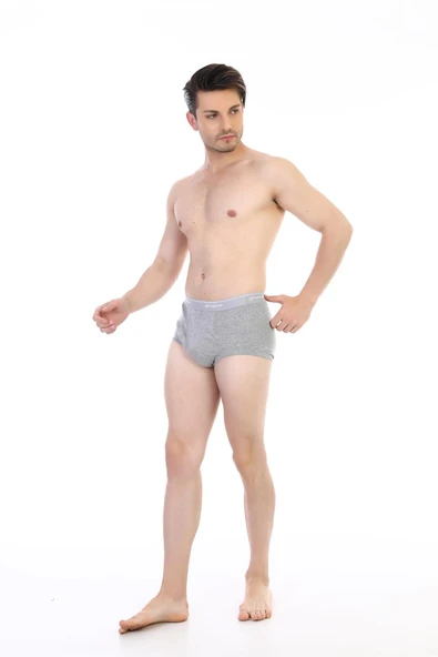 Erkek Ribana Klasik Gri Melanj Slip 860 - 3