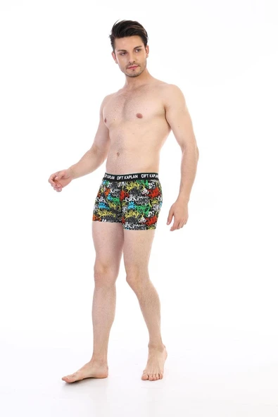 Erkek Renkli Yazı Desenli Dijital Boxer 796 - Resim 3