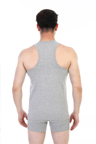 Erkek Elastanlı Spor Gri Atlet 916 - 6