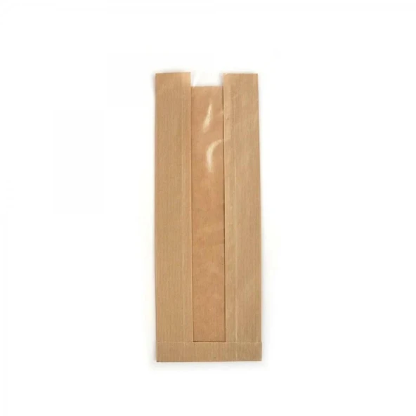 Pencereli Şemua Çizgili Baget Ekmek Fırın Kese Kağıdı - Orta boy -15x33 Cm. -5 Kg - Ort. 800 Ad - 1