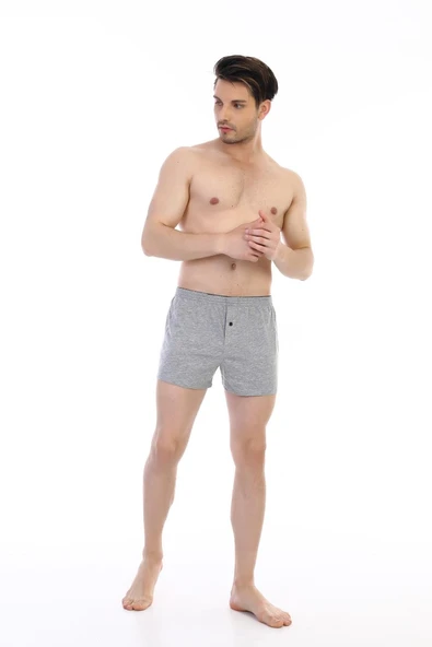 Erkek Penye Gri Boxer 805 - Resim 2