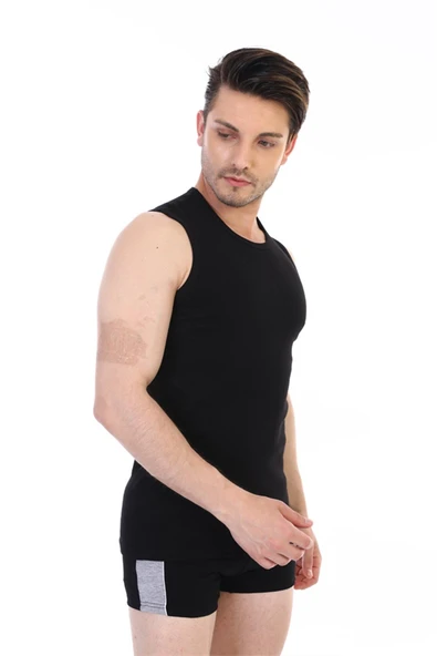 Erkek Ribana Kolsuz Spor Siyah Atlet 920 - 7