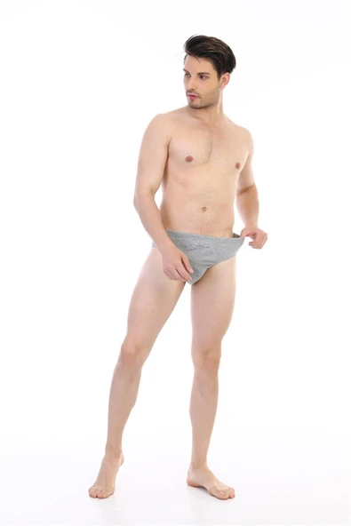 Erkek Süprem Gri Melanj Slip 741