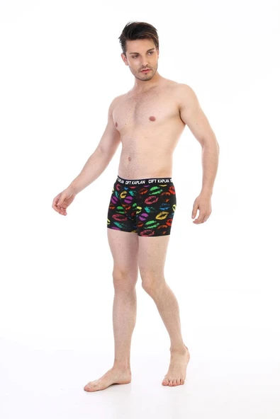 Erkek Renkli Öpücük Desenli Dijital Boxer 796 - 3