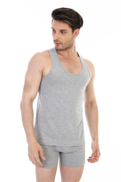 Erkek Elastanlı Gri Atlet 917 - Resim 2