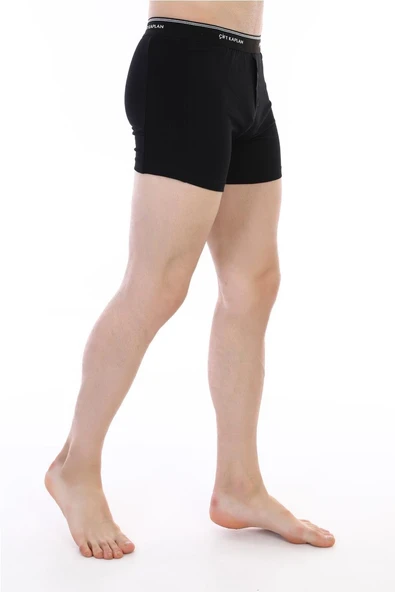 Erkek Elastanlı Biyeli Siyah Boxer Şort 880 - Resim 6