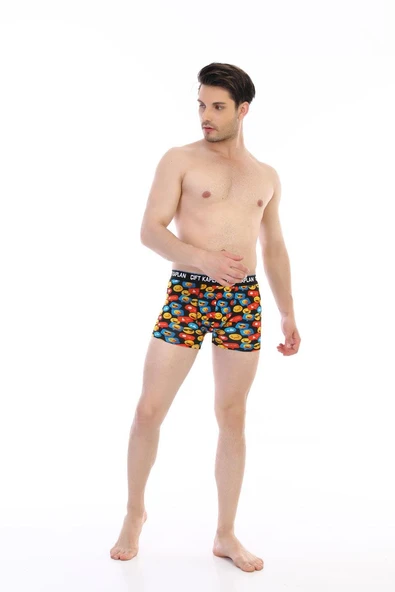 Erkek Renkli Emoji Desenli Dijital Boxer 796 - 2