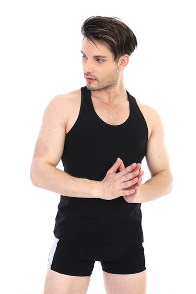 Erkek Ribana Spor Siyah Atlet 915 - 1
