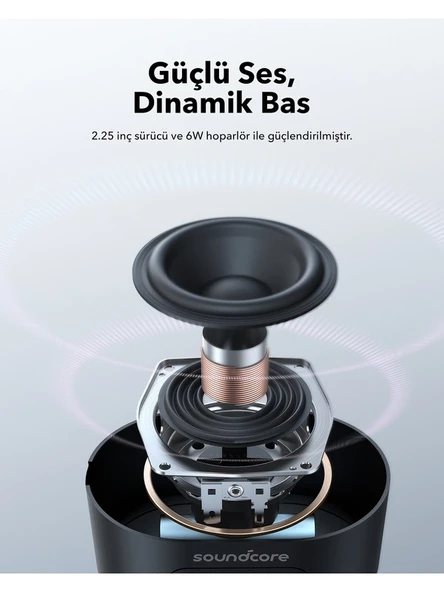 Soundcore Pyro Mini Bluetooth Hoparlör - Çoklu Işık Efektleri - 6W'lık Güçlü Ses - 10 Saat Çalma Süresi - Siyah - A31A0 - 6