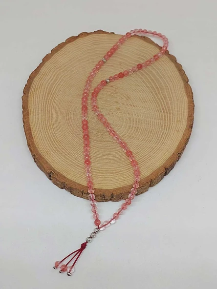 Gül Kuvars Taşı 99luk Tesbih 4mm (45212) - Resim 4