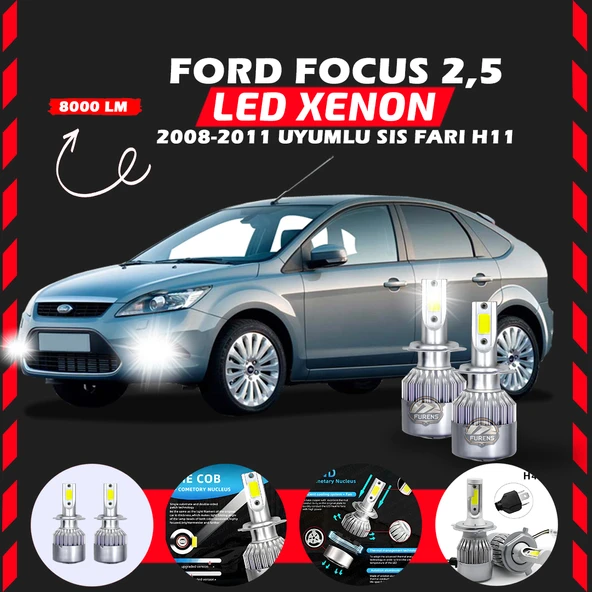 Ford Focus 2.5 2008-2011 Sis Farı Uyumlu Şimşek Etkili Led Xenon Performance Series H11 ürün görseli