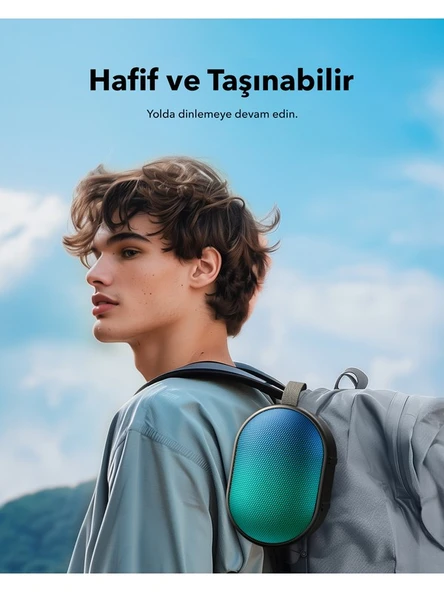 Soundcore Pyro Mini Bluetooth Hoparlör - Çoklu Işık Efektleri - 6W'lık Güçlü Ses - 10 Saat Çalma Süresi - Siyah - A31A0 - 2