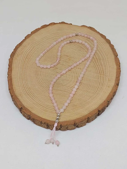 Pembe Kuvars Taşı 99luk Tesbih 4mm (8912) - Resim 4