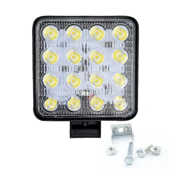 Çalışma Lambası 10,5x10,5cm 16 Led 12-60v (Adet Olarak) - 3