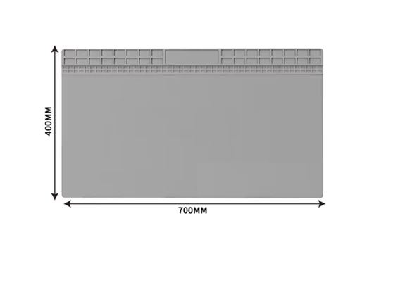 ISIYA DAYANIKLI ELEKTRONİK TAMİR MATI LEHİM PEDİ 700 MM X 400 MM GRİ