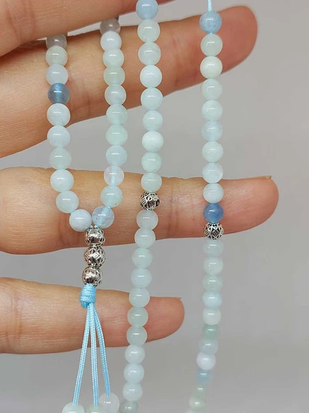 Akuamarin Taşı 99luk Tesbih 4mm (8980) - 2