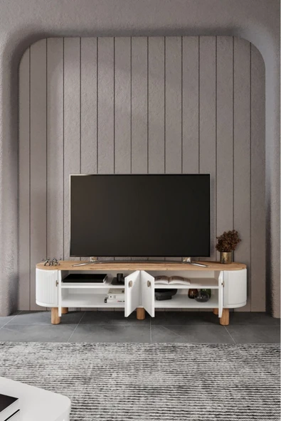 Venüs Vns Modüler Mebran Kapak. Duru  Tv Sehpas180 Cm Perast Oval Tv Ünitesi - 3