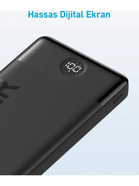 324 Power Bank - Taşınabilir Hızlı Şarj Cihazı - USB-C - 12W 2 Çıkışlı Hızlı Powerbank - Siyah A1237 - 5
