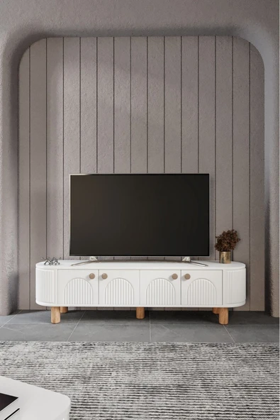 Venüs Modüler Mebran Kapak. Duru Tv Sehpas180 Cm Perast Oval Tv Ünitesi