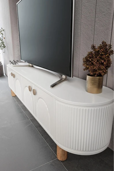 Venüs Modüler Mebran Kapak. Duru Tv Sehpas180 Cm Perast Oval Tv Ünitesi - 2