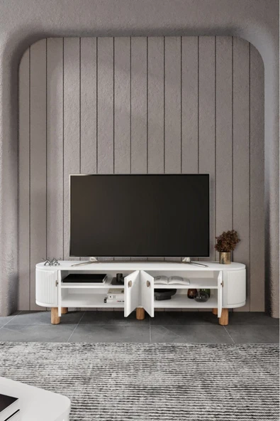 Venüs Modüler Mebran Kapak. Duru Tv Sehpas180 Cm Perast Oval Tv Ünitesi - 4