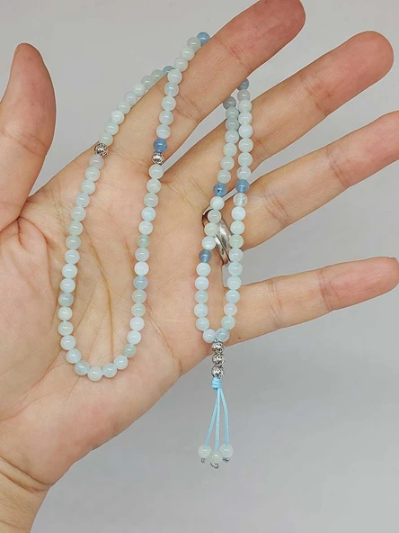 Akuamarin Taşı 99luk Tesbih 4mm (8980) - 5