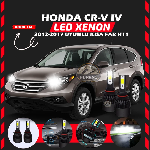 Honda CR-V 2012-2017 Kısa Far Uyumlu Şimşek Etkili Led Xenon Light Series H11