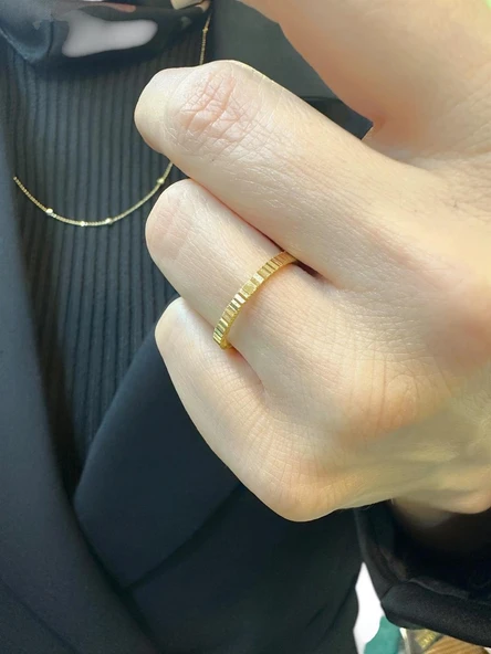 22 Ayar Altın Merdiven Ajda Yüzük Alyans Çok Şık - Resim 2