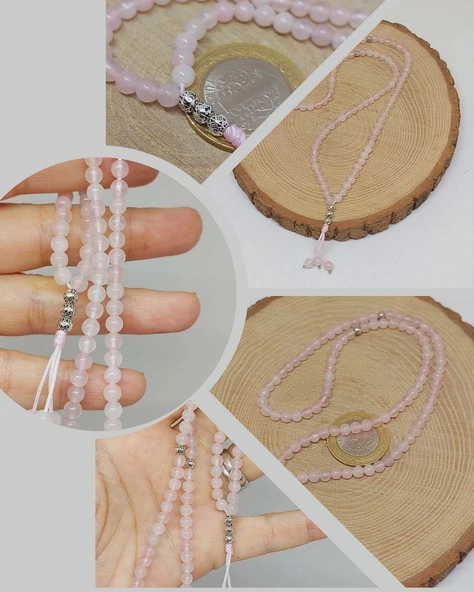 Pembe Kuvars Taşı 99luk Tesbih 4mm (8912) ürün görseli