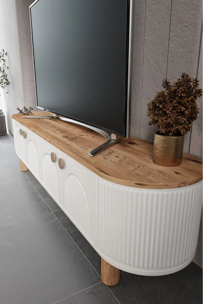 Venüs Vns Modüler Mebran Kapak. Duru Tv Sehpas180 Cm Perast Oval Tv Ünitesi - 2